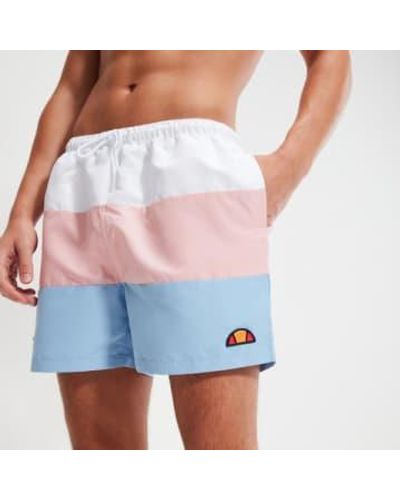 Ellesse Cielo badeshorts in weiß/rosa/blau