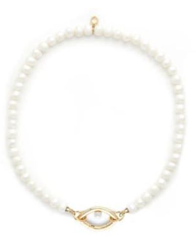 CAPSULE ELEVEN Eye Opener Pearl Necklace - White