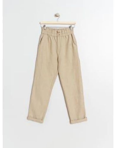 indi & cold Indiandcold Linen Rustic Used Trousers - Neutro