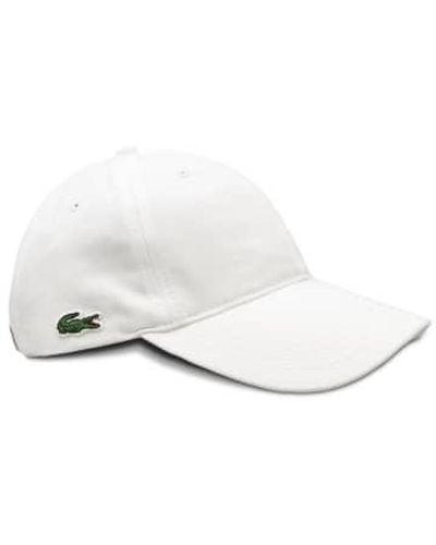 Lacoste Rk 4709 Embroidered Cotton Cap - Bianco