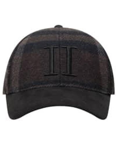 Les Deux Casquette Baseball Carreaux Laine - Noir