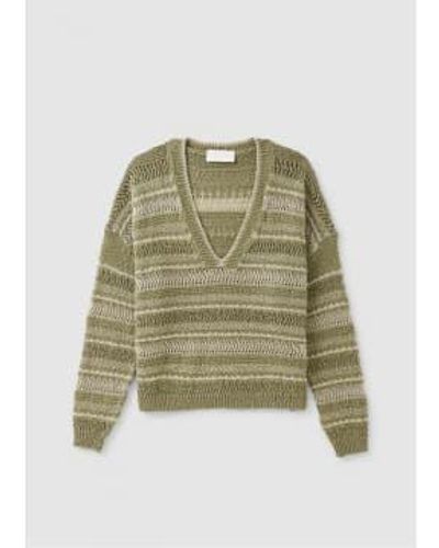 iBlues S Eolico Striped Jumper - Green