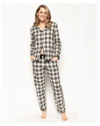 Cyberjammies Beth heart pyjama à carreaux en crème : 16 - Neutre