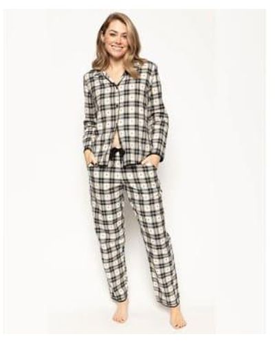 Cyberjammies Beth heart check pyjama in creme: 16 - Natur