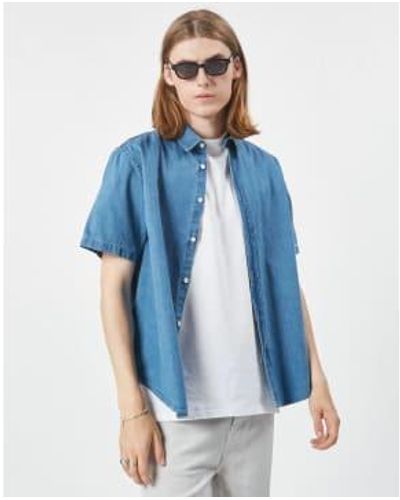 Minimum Eric 9575 shirt shirt à manches - Bleu