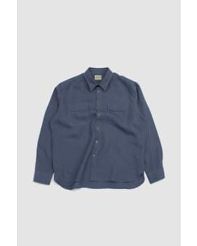 De Bonne Facture Two Pocket Overshirt Pastel 50 - Blue