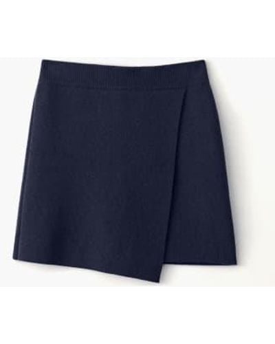 Lisa Yang Josette Cashmere Mini Skirt Navy 0 Xs - Blue