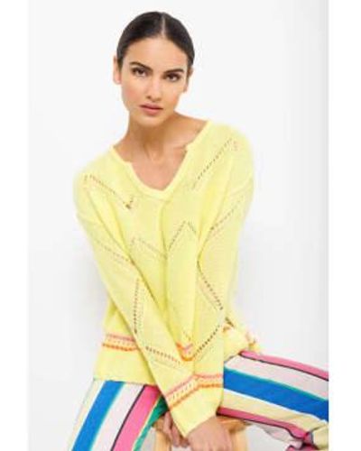 Lisa Todd Limelight Summer Softie Cashmere Sweater Medium - Yellow