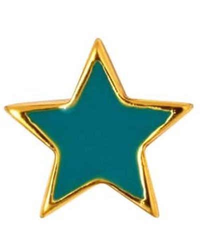 Lulu Boucle d'oreille en étoile d'or en essence - Bleu
