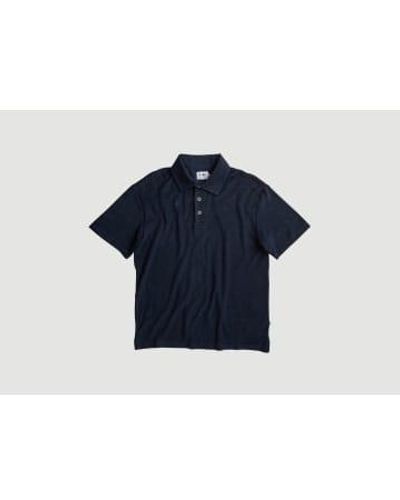 NO NATIONALITY 07 Joey 3370 Terry Cloth Polo Shirt S - Blue