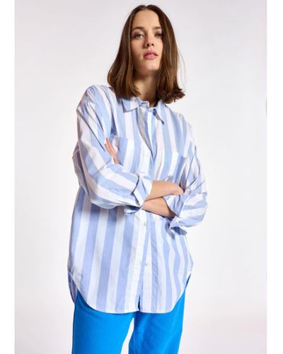 Essentiel Antwerp Binki Oversized Striped Shirt - Blue
