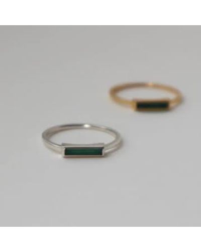 Lines & Current Achemy Agate Ring - Metallic