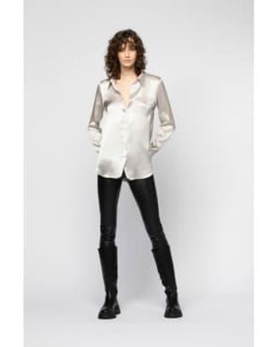 Max & Moi Max And Moi Ice Levy Silk Stretch Shirt - Bianco
