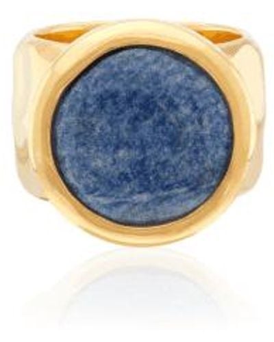 Anna Beck Large Wavy Dumortierite Ring Plated / 7 - Blue