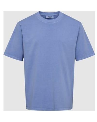 Minimum Lono Hydrangea Short Sleeved T Shirt - Blu