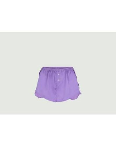 Love Stories Satin Pyjama Shorts - Purple