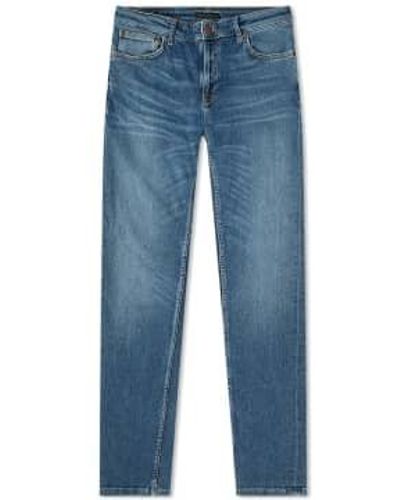 Nudie Jeans Skinny lin dunkelblau navy l32