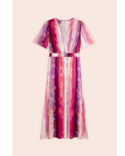 Suncoo Carin Tie And Dye Printed Midi Dress - Rosa