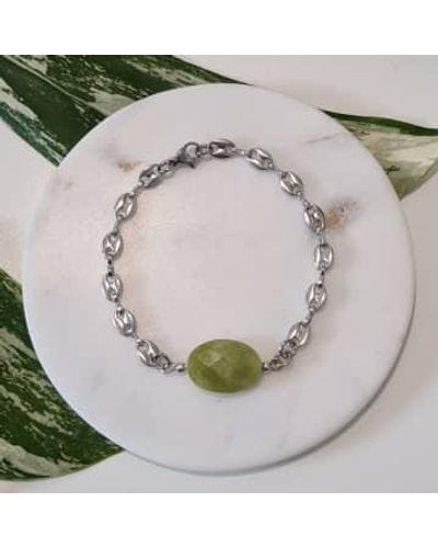 Golden Ivy Gia Steel Bracelet Green Olivine - Metallic