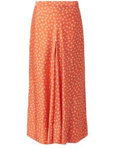 Rodebjer Hot Tangerine Tyle Paisley Skirt Xs - Orange