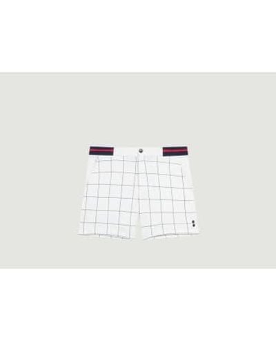 Ron Dorff Tight-fitting Plaid Tennis Shorts L - White