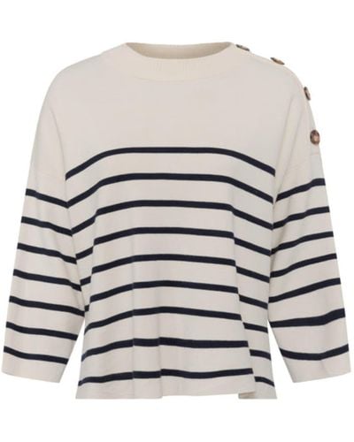 Great Plains Cordell Stripe 34 Sleeve Round Neck Jumper - Multicolore