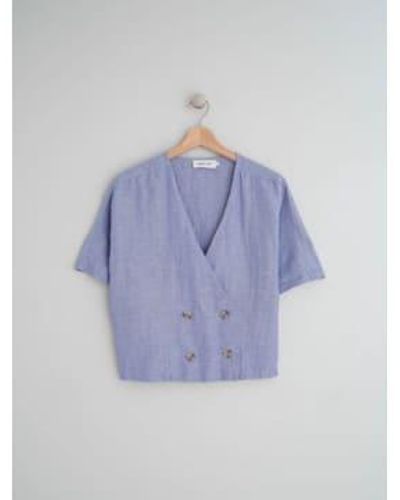 indi & cold Double Button Shirt - Blue