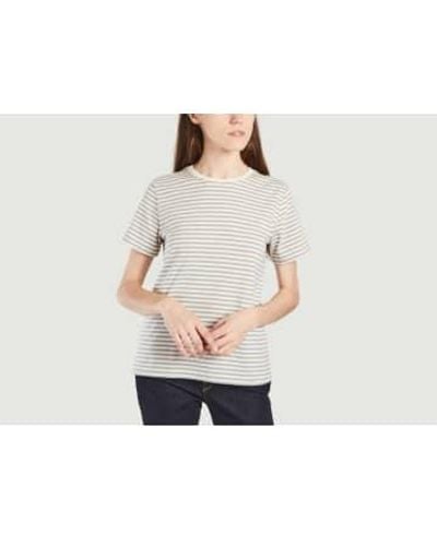 Organic Basics Striped Cotton T-shirt M - Multicolour
