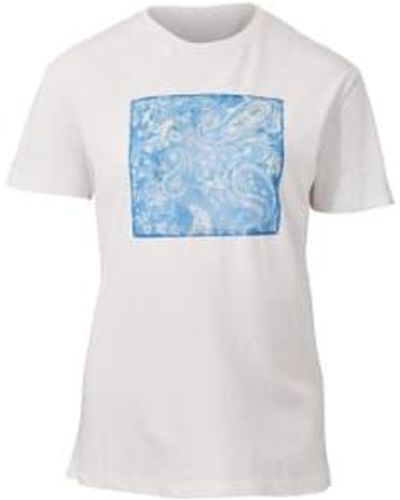Replay T-shirt paisley en blanc - Bleu