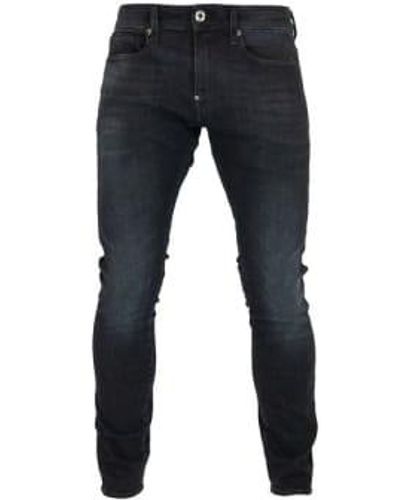 G-Star RAW Revend skinny jeans elto medium aged noir délavé superstretch - Bleu