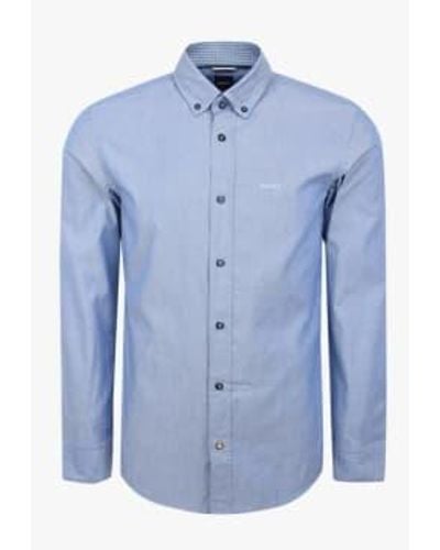 BOSS Medium Casual Fit Cotton Shirt 17.5 - Blue