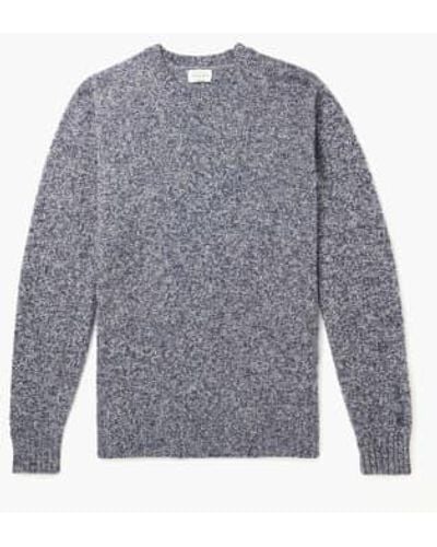 Hartford Wool Marl Shetland Sweater L - Blue