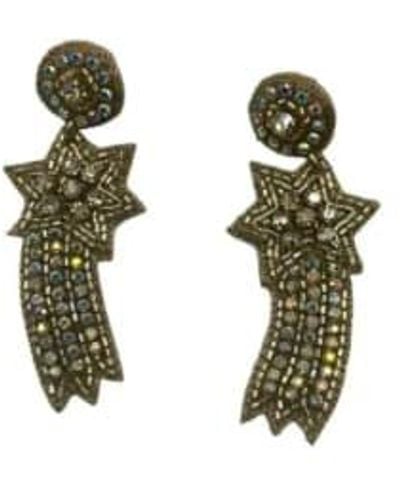 SIXTON LONDON Shooting Star Earrings One Size / Coloured - Green
