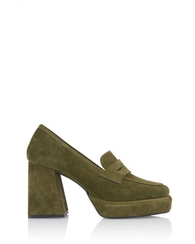 Dwrs Label Pavia Suede Loafers - Green