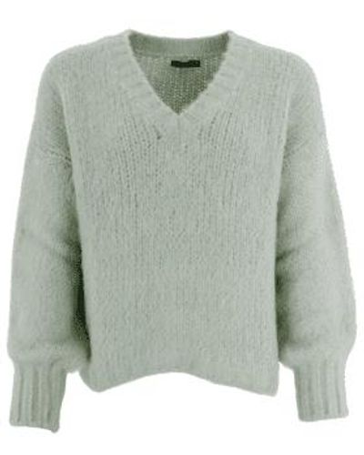 Black Colour Pastel Green Karma Knit Sweater