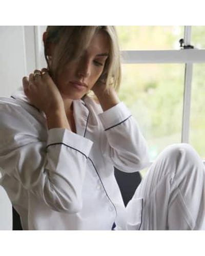 Breathe and Protect Organic Cotton Pajama Set Herringbone M/l - Metallic