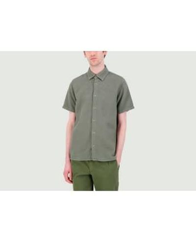 JAGVI RIVE GAUCHE Embossed Organic Cotton Shirt S - Green