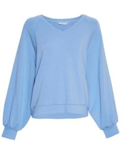Moss Copenhagen Nelina Ima Q Raglan V Sweatshirt - Bleu