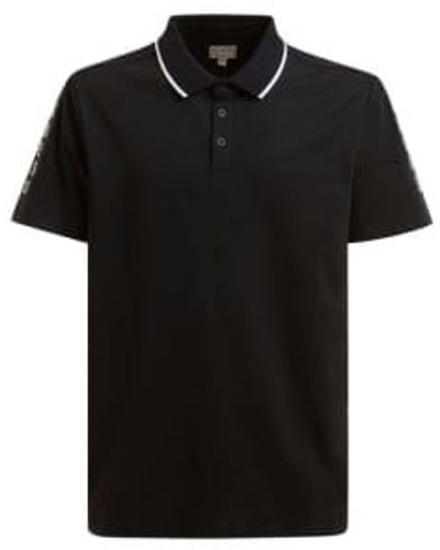 Guess Pique Tape Regular Fit Polo Shirt Jet - Nero