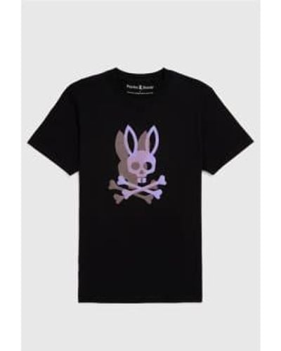 Psycho Bunny Schwarzer chicago hd gepunktete grafische t -shirt