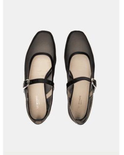 Le Monde Beryl Mesh Mary-jane Shoes 37 - Black