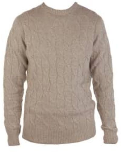 FILIPPO DE LAURENTIIS Marled Biscuit And Cashmere Cable Knit Sweater Gc3Ml 910 - Grigio