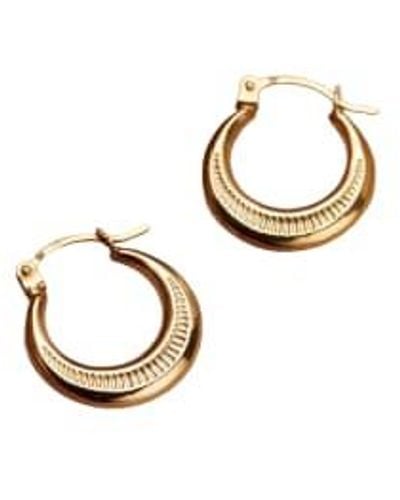 Posh Totty Designs Crescent Moon Creole 9ct Hoop Earrings - Metallic