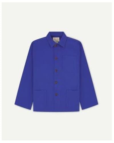 Uskees Mens Organic Buttoned Overshirt Ultra 1 - Blu