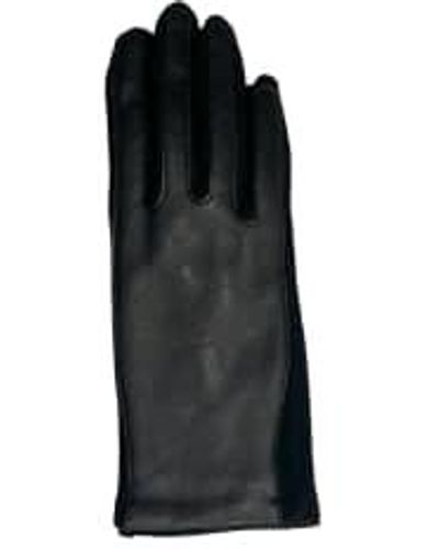 Made by moi Selection Gants Laine And Cuir Noirs - Nero