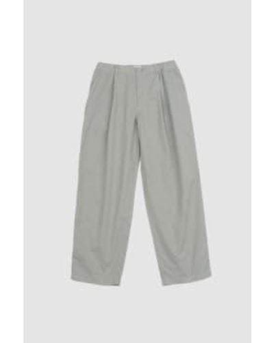 Still By Hand Garment-dye Deep Tuck Trousers Taupe 2 - Grey
