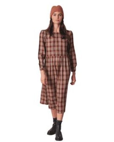 indi & cold Indi And Cold Midi Dress In Check From - Rosso