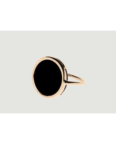 Ginette NY Onyx Disc Ring - Black