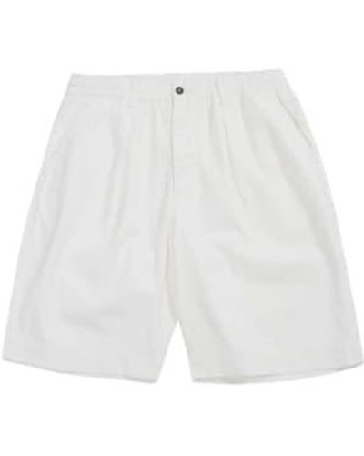 Universal Works Pleated Track Short W.36 - White