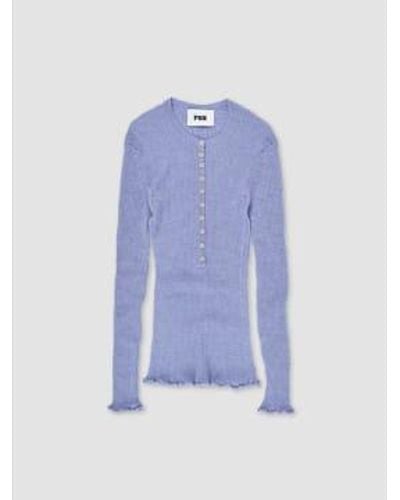 Rus Lightweight "camino" Sweater Lavender S - Blue